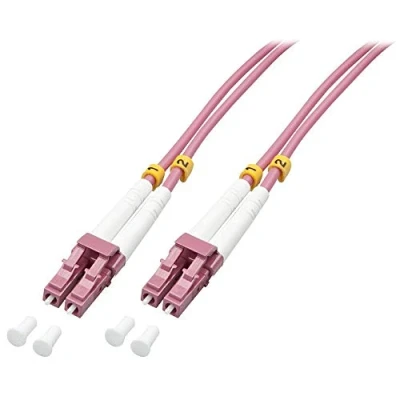 Image of LINDY 15m LC OM4 50/125 Fibre Optic Patch Cable Purple