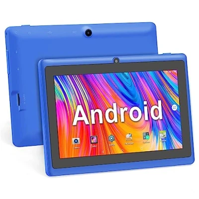 Image of Haehne 7 Inch Tablet PC, Android 5.0 Quad Core A33, 1GB RAM 8GB ROM, Dual Cameras, Capacitive Touch Screen, Bluetooth, WiFi,Blue