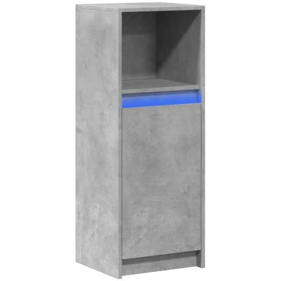 Image of vidaXL Sideboard with LED Concrete Grey 38x34x100 cm Engineered Wood