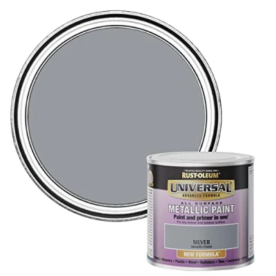 Image of Rust Oleum Universal Paint Metallic Silver 250ml