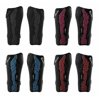 Image of 2022 Precision Origin Strap Shin Guards Light Weight Protection (Black/Blue, Small)