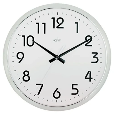 Image of Acctim Orion Sweeper Wall Clock Chrome Effect CASE, Plastic^glass, Multicolor, ONE Size