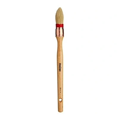 Image of ProDec 21mm Trade Professional Pointed Pure Bristle Sash Brush Ideal for Precise Painting of Windows, Architraves and Other Curved, Moulded or Profiled Surfaces with Gloss Satin Paints