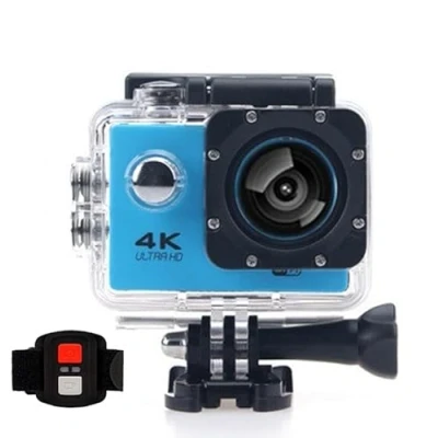 Image of BSLVWG 4K Action Camera 20MP WiFi 30M Waterproof Sports Underwater for Vlog with Ultra HD 170Wide Angle 2.4G Remote Control Anti Shake 2.0&#039;&#039; LCD Screen Accessories Kit (Blue)