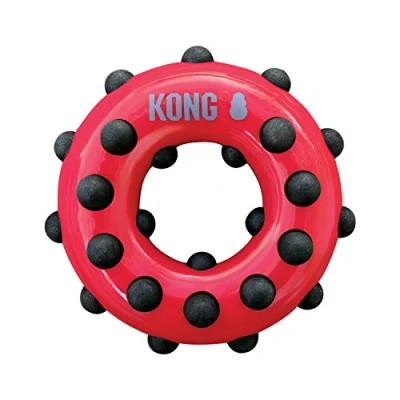 Image of KONG Dotz Circle Dog Chew Toy, Helps Clean Teeth Small