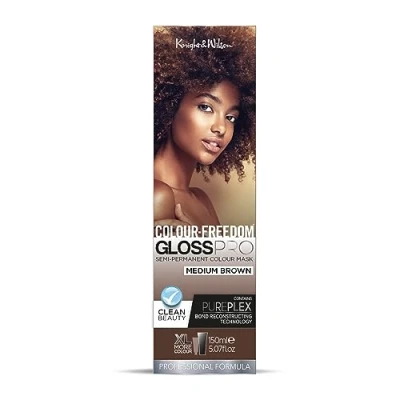 Image of Colour Freedom Gloss Pro 150ml Medium Brown Semi Permanent Hair Colour. Ultra Shine Vegan Mask with PurePlex Ammonia Free Lasts Up To 6 10 Washes