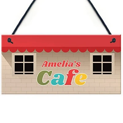 Image of RED OCEAN Playhouse Sign Personalised CAFE For Child Daughter Son Playroom