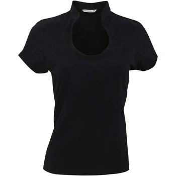 Image of Kustom Kit Womens/Ladies Corporate Short Sleeve Keyhole Neck Top (12 14) (Black)