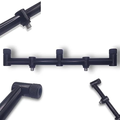 Image of Lidsters 3 Rod Goal Post Buzz Bar Black 30cm 2 Leg 16mm Carp Fishing Tackle
