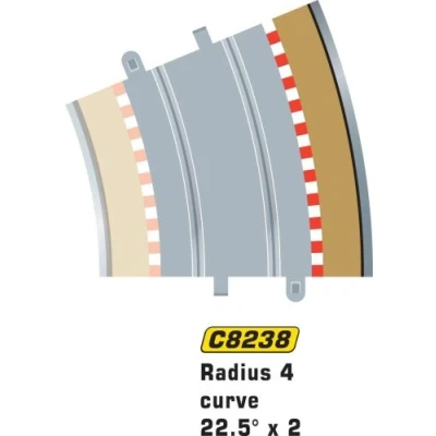 Image of Scalextric C8238 Radius 4 Outer Border/Barrier 22.5 degree 1:32 Scale Accessory