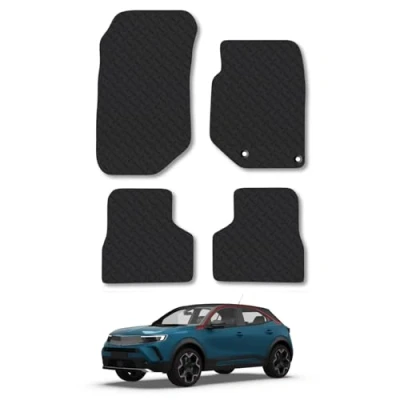 Image of 5mm Rubber Car Mats Compatible With Vauxhall Mokka (2020+) Tailored Fit Floor Set Accessory Custom Anti Slip Backing Heavy Duty Waterproof Easy Clean Durable All Weather Full Coverage