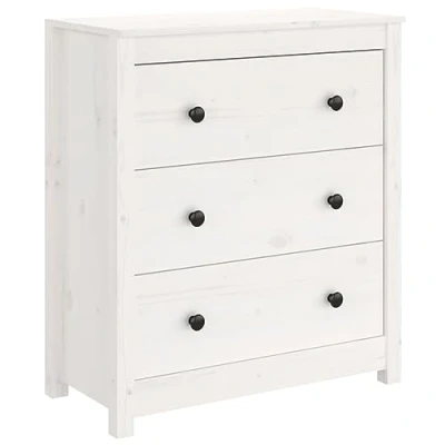 Image of vidaXL Sideboard White 70x35x80 cm Solid Wood Pine