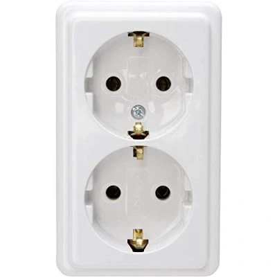 Image of Kopp 120101001 Earthing Contact Socket Strip, 2 Way, Without Cable and Plug, Arctic White