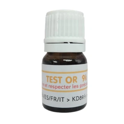 Image of KD89 Reagent test/solution for testing gold, silver or platinum With multi language instructions Expertise jewellery, coins, ingots 2 ml (9k)