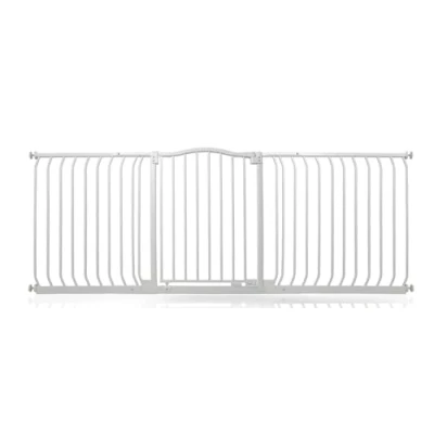 Image of Safetots Curved Top Safety Gate, 188cm 197cm, Matt White, Pressure Fit Stair Baby Gate for Doors Hallways and Spaces, Barrier, Easy Installation