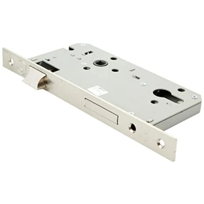 Image of YALE Y52X00600S2 Mortise lock for wooden doors, Satin nickel plated finish, With square edge front, Backset 60mm, Center distance 85mm