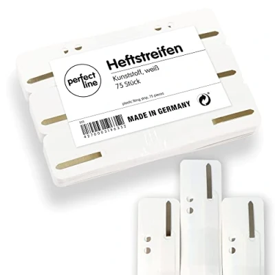 Image of perfect line 75 Filing Strips (3 x 25 Pieces), Recyclable Plastic, Made in Germany (White)