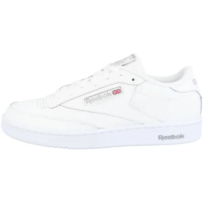 Image of Reebok Classic CLUB C 85 Unisex Trainers, Size: 5.5, White/sheer grey Leather and textile