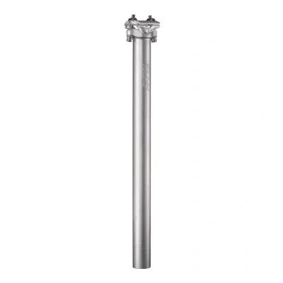 Image of Funn Crossfire Bike Seat Post, Length 400mm, Diameter 31.6mm, Aluminum Alloy AL6061, 3D Forged, One Piece Head and Shaft (Blast Silver)