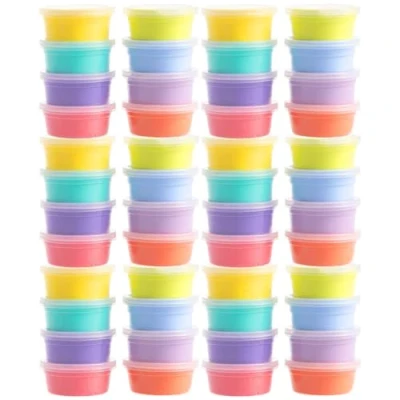 Image of THE TWIDDLERS 48 Colourful Bouncing Slime Putty Tubs, Perfect Party Bag Fillers for Kids, Bouncy Pots Fidget Toys Multipack Boys &amp; Girls