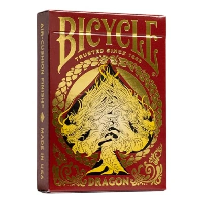 Image of Bicycle Red Dragon Playing Cards 1 Deck, Air Cushion Finish, Professional, Superb Handling &amp; Durability, Great Gift For Card Collectors