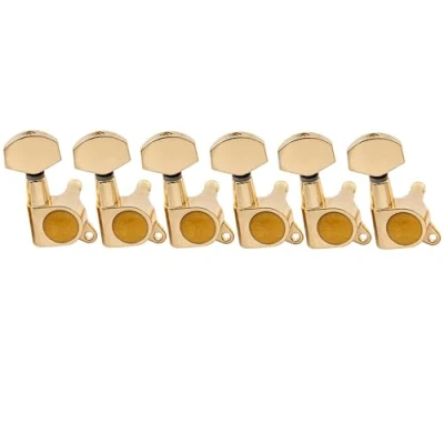 Image of Musiclily Pro 6 inline Guitar Tuners Tuning Pegs Keys Machine Heads Set for Strat Tele Style Electric Guitar, Gold