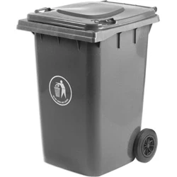 Image of Wheelie Bin; 360L; 30% Recycled Polyethylene; Dark Grey
