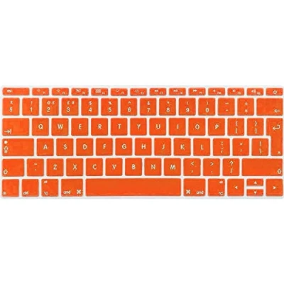 Image of FINDING CASE EU/UK Apple Keyboard skin Cover Compatible MacBook Pro 13 Inch A1708 2017/2016 Release (No Touch Bar) &amp; New 12 A1534 Adhesive Premium Ultra Thin (Orange)
