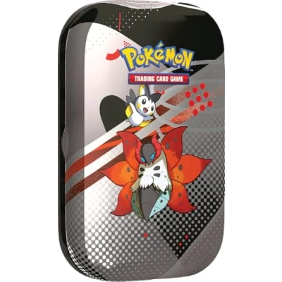 Image of Pokémon TCG: Unova Mini Tin Volcarona &amp; Emolga (2 Booster Packs 1 Sticker Card)