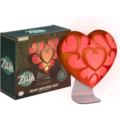 Image of Paladone The Legend of Zelda Heart Container Light Officially Licensed Nintendo Lamp for Game Room, 2 Modes, Mood Lighting Gift Gamers
