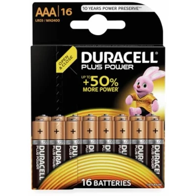 Image of Duracell Alkaline Plus Power AAA Battery 16 Batteries