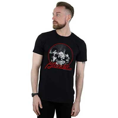 Image of Absolute Cult Blondie Men&#039;s Distressed Circle T Shirt Black Large