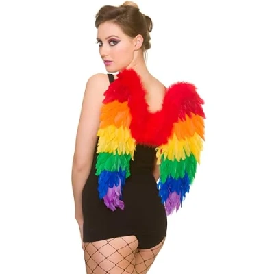 Image of Wicked Costumes Adult Unisex Rainbow Feather Wings