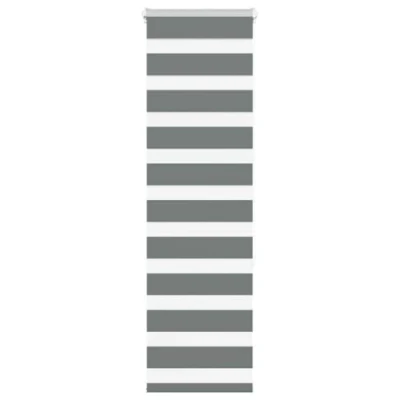 Image of vidaXL Zebra Roller Blinds Dark Grey 40x150cm 100% Polyester Modern &amp; Elegant