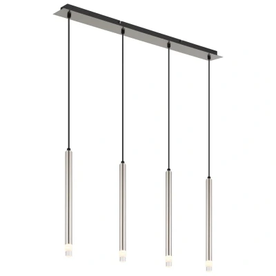 Image of Ryan Bar Pendant Ceiling Light Nickel Matt 4x G9