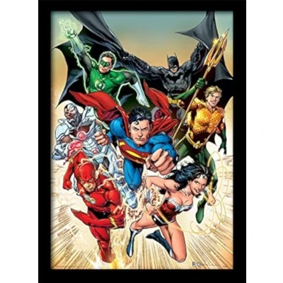 Image of DC Comics FP10895P PL &quot;Justice League Heroic&quot; Framed Print, 30 x 40 cm