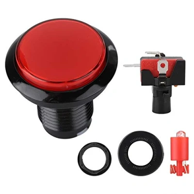 Image of ciciglow Arcade Buttons,46mm Dome LED Lit Illuminated Push Button,Arcade Buttons Switch Perfect Replace Button Machine Games DIY Part for Video Games(Red)