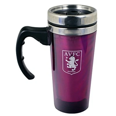 Image of Aston Villa Fc Aluminium Travel Mug Tea Coffee Cup Ceramic Gift Official
