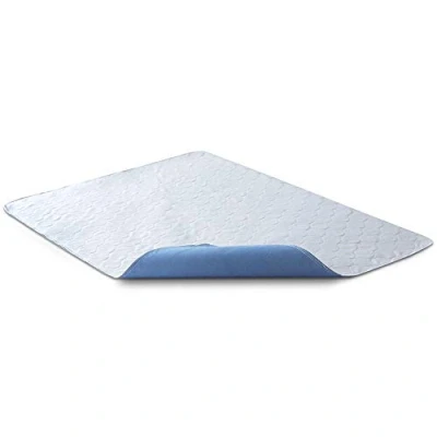 Image of Bedecor Pack of 2 Washable Bed Protector, Reusable Incontinence Pads, Absorbent Waterproof Sheet 70x90cm, Blue