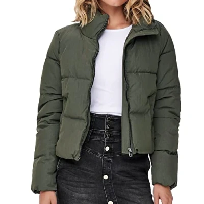 Image of Only ONLDOLLY SHORT PUFFER Jacket OTW NOOS women&#039;s in Green