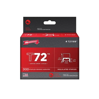 Image of Arrow T72 Clear Insulated Staples 9 x 15mm (Box 300) ARR721189