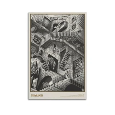 Image of Szzmyo Labyrinth Movie Poster Decorative Painting Modern Aesthetic Canvas Bedroom Art Living Room Decoration 12x18inch(30x45cm) Unframe Style
