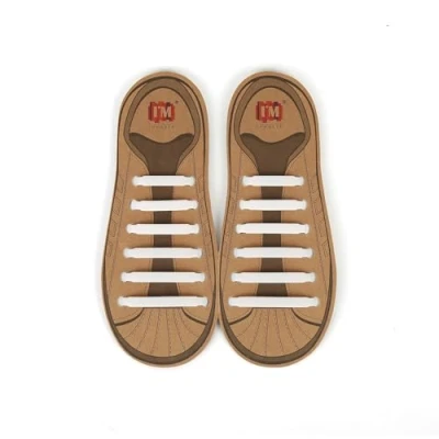 Image of INMAKER No Tie Laces for Kids and Adults, Silicone Flat Shoe Trainer, Elastic Waterproof Tieless Running