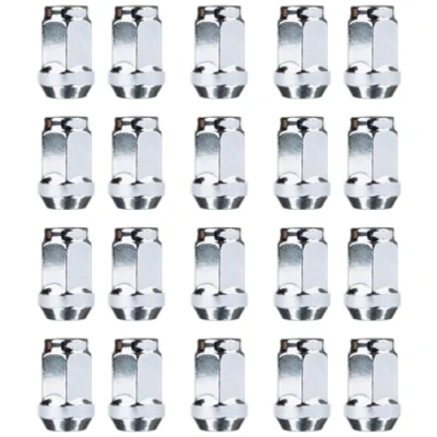Image of RYBO Set of 20 M12 x 1.5, 19mm Hex Chrome Alloy Wheel Nuts, Compatible With Ford &amp; More
