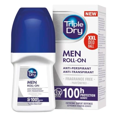 Image of Triple Dry Fragrance Free Anti Perspirant Roll On Men 100 Hours 50ml