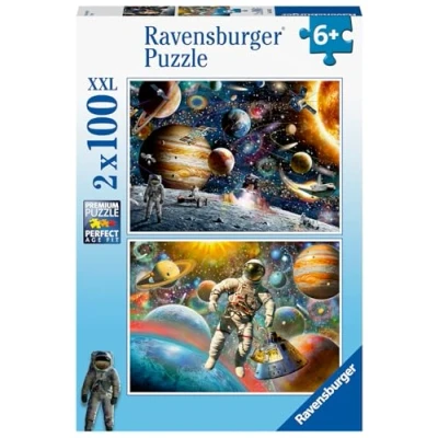 Image of Ravensburger Space Jigsaw Puzzles For Kids Age 6 Years 2X 100 Pieces XXL [Amazon Exclusive]