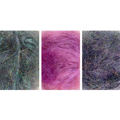 Image of Molten Designs Pack 3 Angelina Hot Fix Fibres Purple Forest, Black Sparkle and Sugarplum