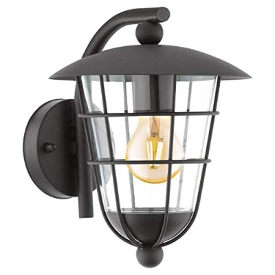 Image of EGLO Pulfero outdoor wall light, black, down