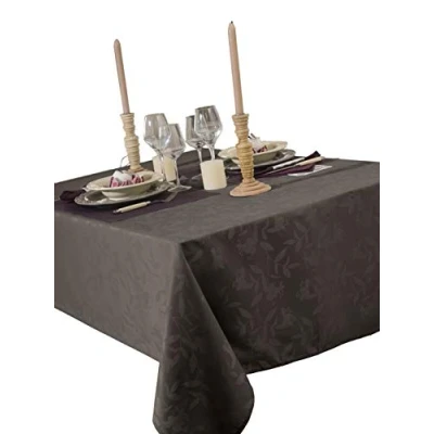 Image of CALITEX Nappe Rectangular Fabric Tablecloth, 150 x 250 cm, Ombra Dark Grey