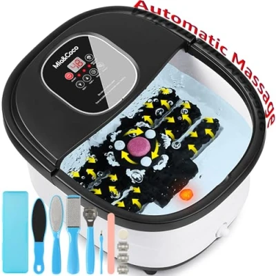 Image of Foot Spa Bath with Automatic Massage and Heating Function, Electric Massager Pedicure Set, Shiatsu, Pressure Kneading Modes, Vibration Bubble Function,Mia&amp;coco